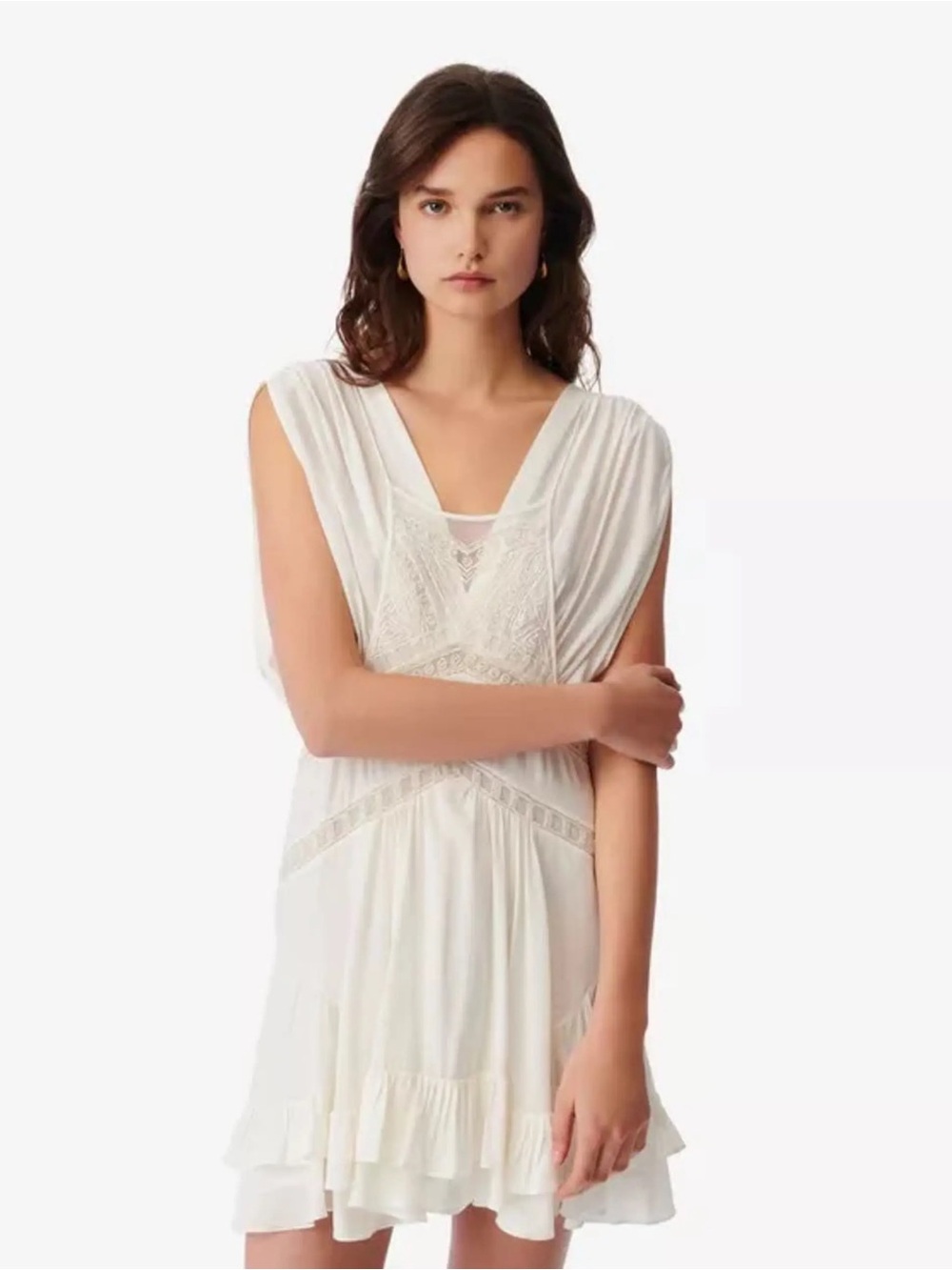 IRO Conor embellished white mini dress